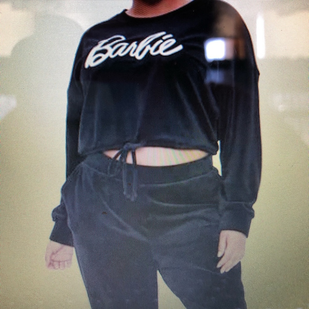 Barbie Velour pullover crop top